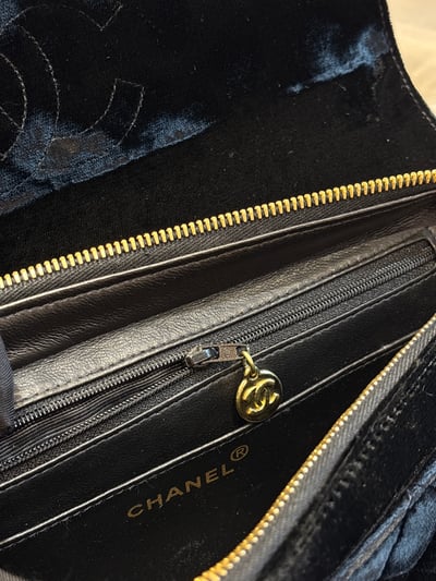 Chanel天鵝絨CF後背包23