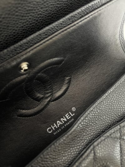 Chanel黑銀荔皮CF2513