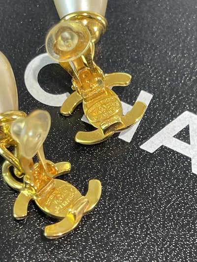 Chanel 書包釦珍珠耳環4