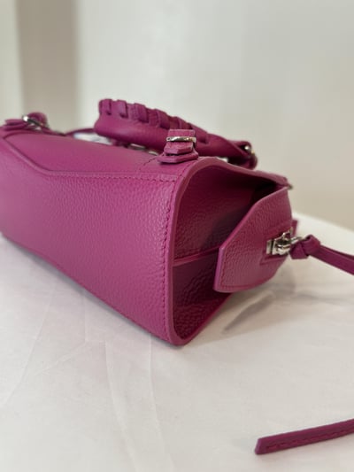 Ba1411 Balenciaga mini 桃粉機車包5