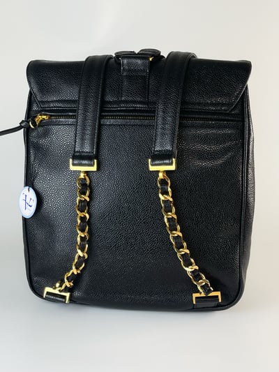 Chanel 小金球大logo後背包9