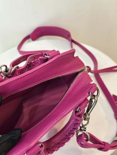 Ba1411 Balenciaga mini 桃粉機車包9