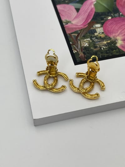 Chanel切割雙C耳夾2