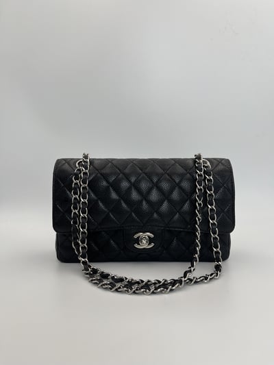 Chanel黑銀荔皮CF251