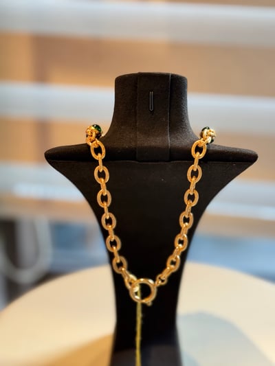 Ac1937Chanel綠琉璃雙c長鏈4