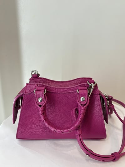 Ba1411 Balenciaga mini 桃粉機車包7