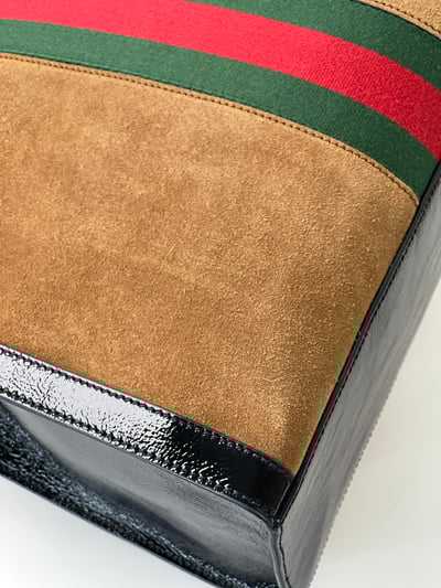 Gucci 紅綠麂皮大托特包4