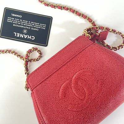 Chanel 荔皮紅色元寶包12