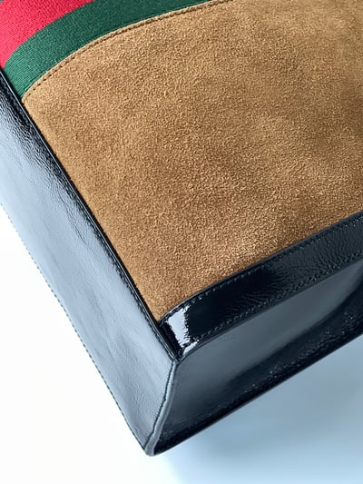 Gucci 紅綠麂皮大托特包7