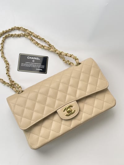 Chanel 荔皮奶茶色CF 鍍14