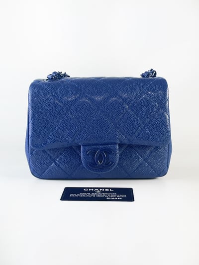 Chanel荔皮寶藍斜挎包15