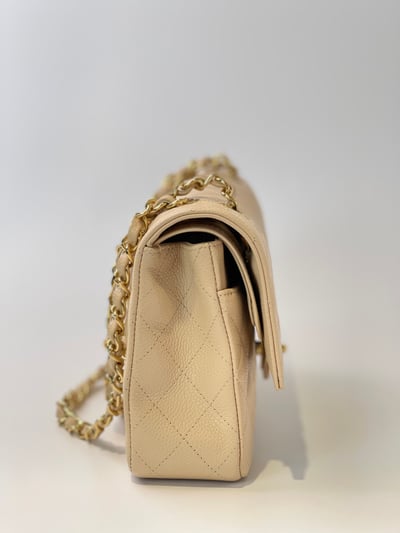 Chanel 荔皮奶茶色CF 鍍3