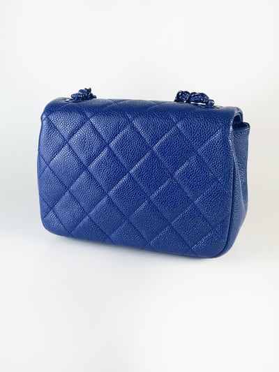 Chanel荔皮寶藍斜挎包2