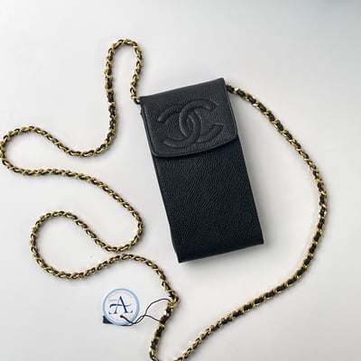 Chanel 荔皮手機包（黑）1