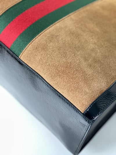 Gucci 紅綠麂皮大托特包5