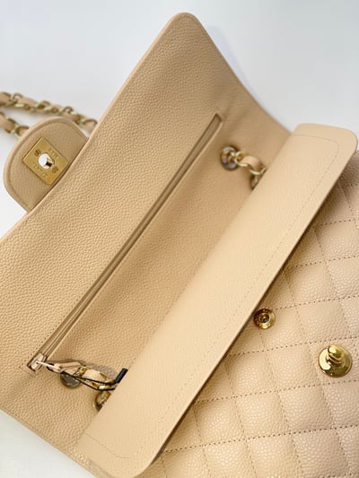 Chanel 荔皮奶茶色CF 鍍10