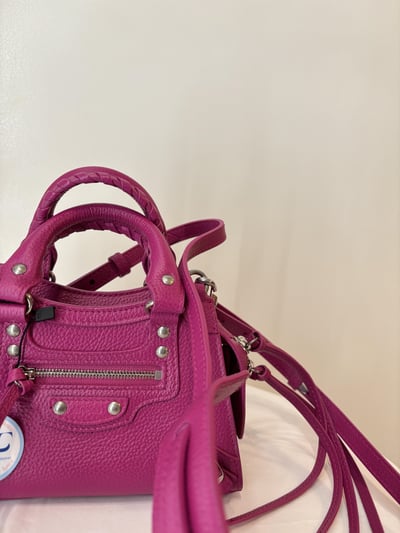 Ba1411 Balenciaga mini 桃粉機車包3