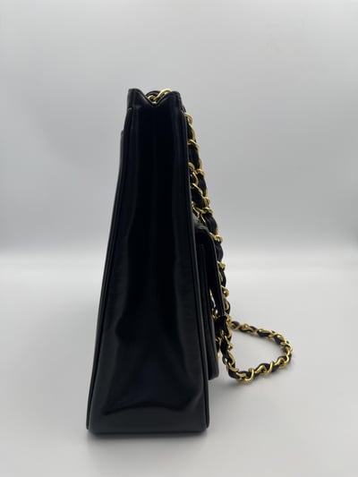 Chanel直紋大口袋托特包5