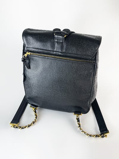 Chanel 小金球大logo後背包2