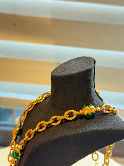 Ac1937Chanel綠琉璃雙c長鏈5