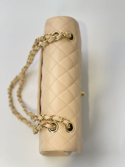 Chanel 荔皮奶茶色CF 鍍8