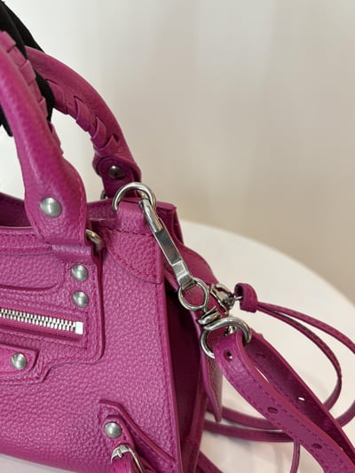 Ba1411 Balenciaga mini 桃粉機車包11