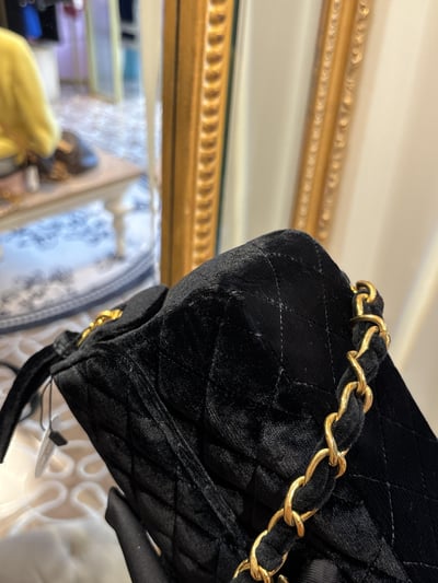 Chanel天鵝絨CF後背包14