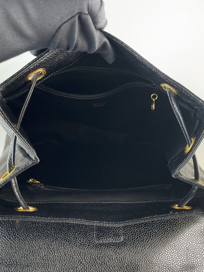 Chanel 小金球大logo後背包12