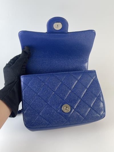 Chanel荔皮寶藍斜挎包11