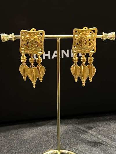 Chanel長方捕夢網耳夾1