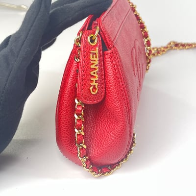 Chanel 荔皮紅色元寶包3