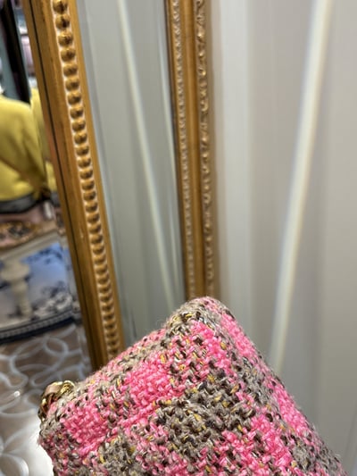 Chanel粉格毛呢19Bag9