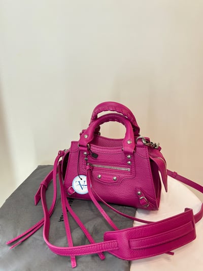 Ba1411 Balenciaga mini 桃粉機車包12