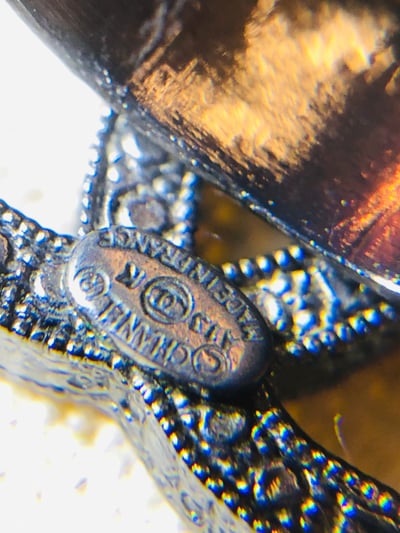 Chanel 帶鑽復古銀戒3