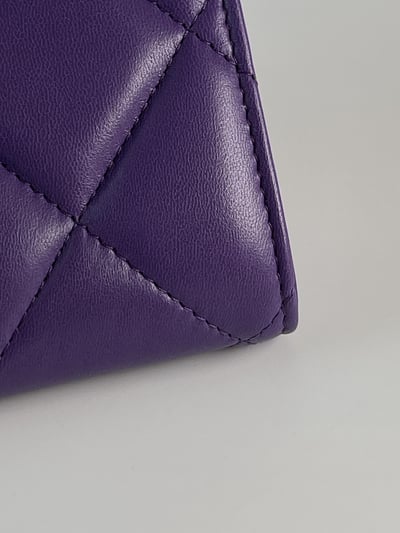 Chanel魔幻紫19短夾6