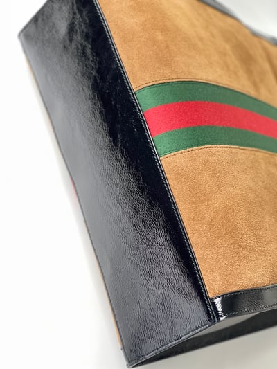 Gucci 紅綠麂皮大托特包8