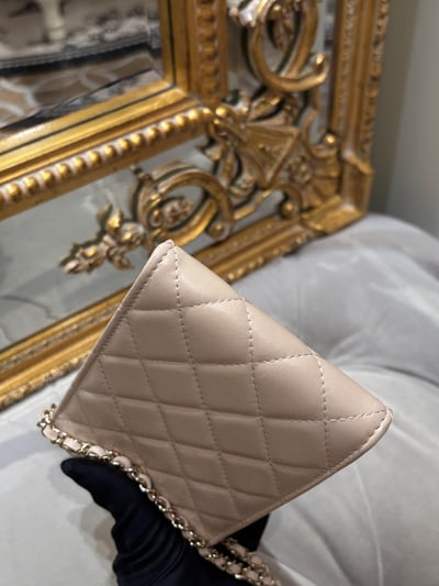 Chanel奶茶拼色Logo手機包7