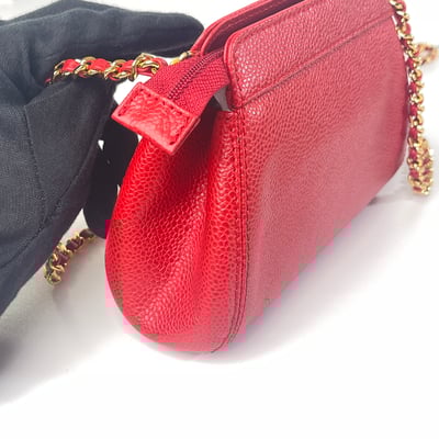 Chanel 荔皮紅色元寶包4