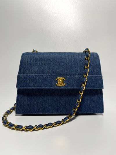 Chanel 牛仔梯形包1