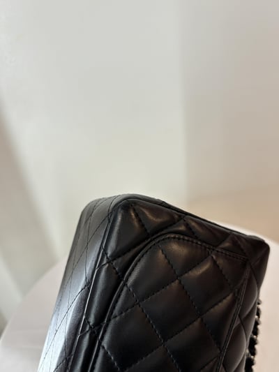 Ba1344 Chanel黑銀方胖15