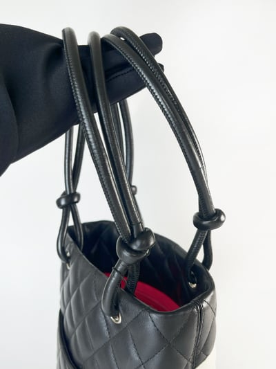 Chanel黑白康鵬迷你菜籃子8