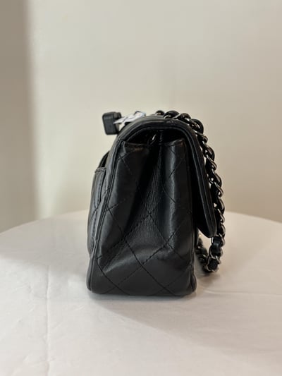 Ba1344 Chanel黑銀方胖5