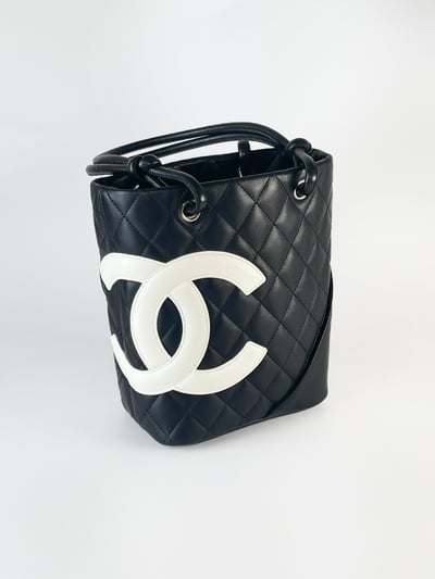 Chanel黑白康鵬迷你菜籃子1