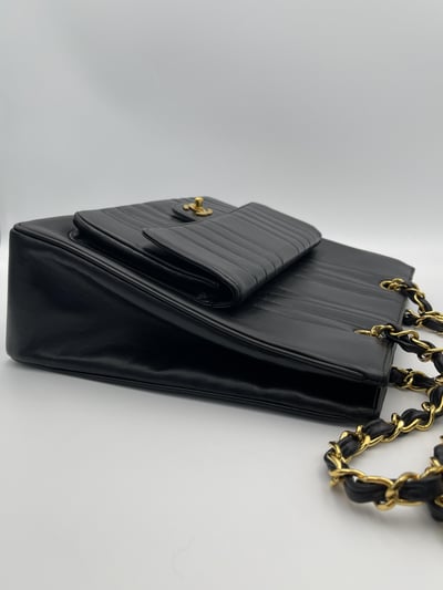 Chanel直紋大口袋托特包11