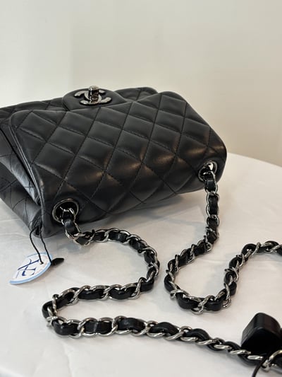 Ba1344 Chanel黑銀方胖12