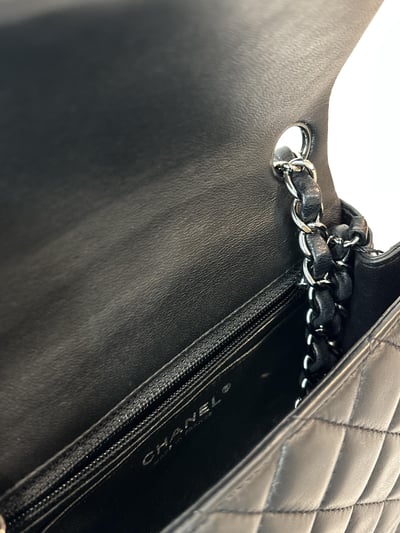 Ba1344 Chanel黑銀方胖6