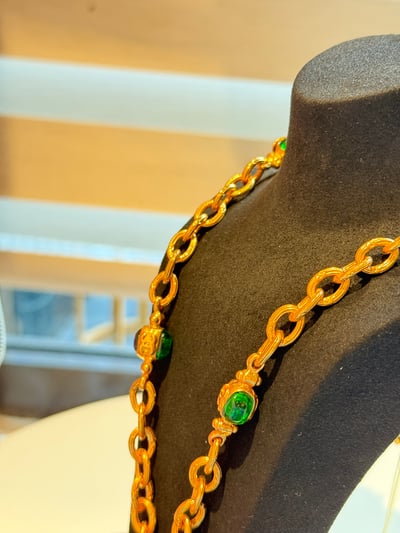 Ac1937Chanel綠琉璃雙c長鏈6