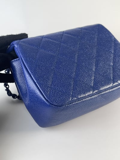 Chanel荔皮寶藍斜挎包7