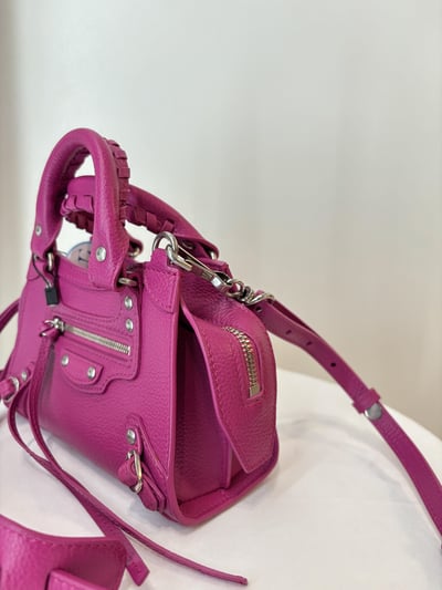 Ba1411 Balenciaga mini 桃粉機車包8