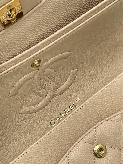 Chanel 荔皮奶茶色CF 鍍12